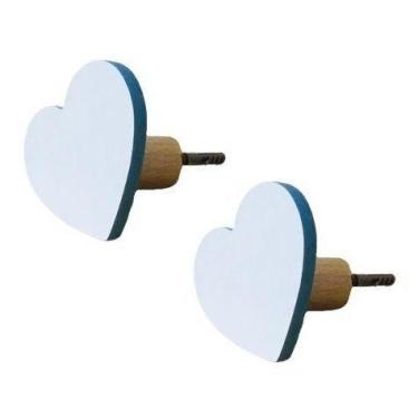 Imagem de Kit 2 Ganchos De Parede Mdf Laminado Coração Colorido - Souvenir Decor