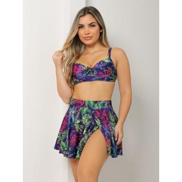 Imagem de Conjunto Biquini Bojo Sustentação Saia Saída de Praia Verão - Dulce Se