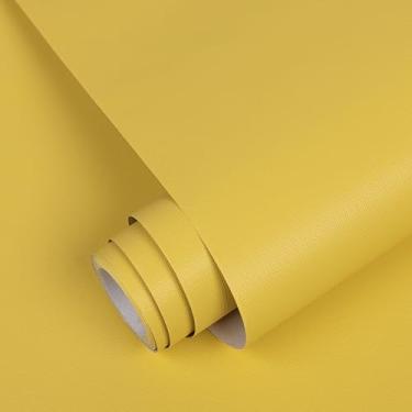 Imagem de Abyssaly Papel de contato amarelo, papel de parede sólido para cainets15.17.8 cm × 118in