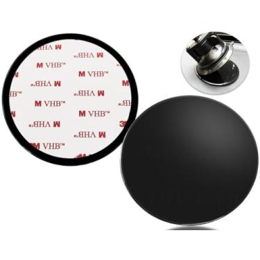 Imagem de 2 peças de disco adesivo de 80 mm, disco de montagem universal com ventosa de 8 cm para montagem no para-brisa da Dashcam, GPS, tablet, base de suporte de telefone de carro com aderência, preto