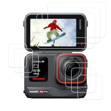 Imagem de PCTC (9 peças de protetor de tela para Insta360 Ace Pro, protetor de lente de vidro temperado de dureza 9H ultra transparente para acessórios Insta360 Ace Pro, antiarranhões, impressões digitais,