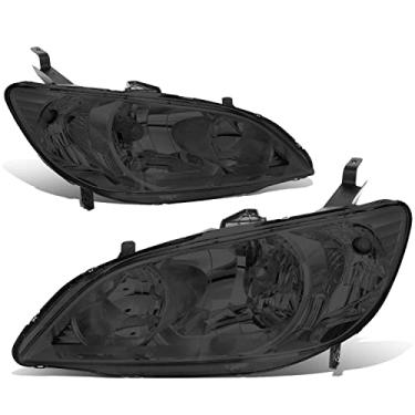 Imagem de Par de faróis DNA MOTORING HL-OH-HC04-SM-CL1 compatível com 04-05 Civic 2Dr 4Dr, lente fumê de canto transparente