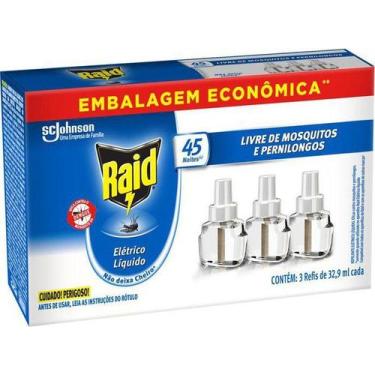 Imagem de Repelente Elétrico Líquido Raid 45 Noites 3 Un Refil 32,9ml, 3