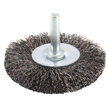 Imagem de Escova de Aço Circular Haste 50mm com fio ondulado de 0,30mm 7251 BRAS
