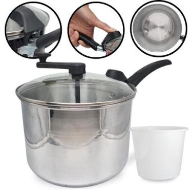 Imagem de Pipoqueira N20 Polido Alumínio com Tampa de Vidro 4 Litros Balde de Pi