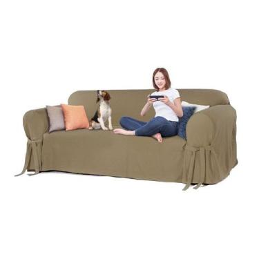 Imagem de Capa Protetora para Sofá de 3 lugares em Brim Sarja 100% Algodão Macia