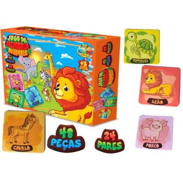 Imagem de Brinquedo Jogo de Mesa Animais Jogo da Memoria 48 Peças - GGB Brinqued