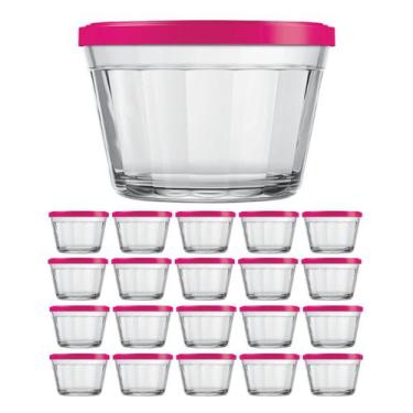 Imagem de Kit Potes Pequeno Americano Tampa Cor Sortida 350ml -  20Un - NADIR FI