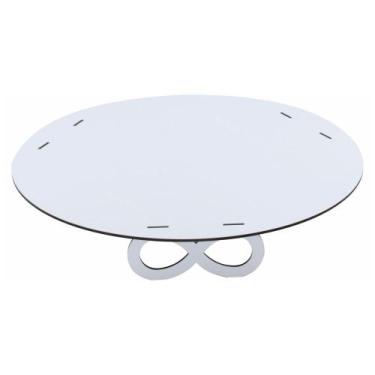 Imagem de Porta Bolo Redondo Provençal Linha Premium - Mdf Branco - Modernarte