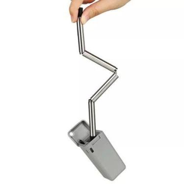 Imagem de Canudo Reutilizável Chaveiro Rosa Ecológico Desconto - OEM, Cinza