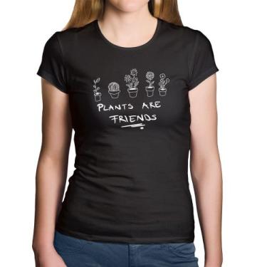 Imagem de Baby Look Algodão Plants are Friends - Foca na Moda, Preto, GGG