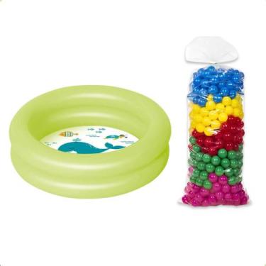Imagem de Piscina Infantil Para Criança Bebês 28 litros + 25 Bolinhas coloridas 
