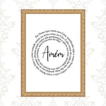 Imagem de Quadro Moldura Dourada Pai Nosso Espiral 45X34Cm