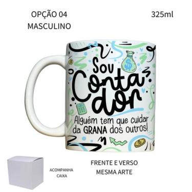 Imagem de Caneca 325ml Flork Profissões Contador Contadora - LARANJA E MIMOS