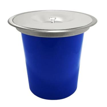 Imagem de Lixeira Inox Escovado 5L De Embutir Pia Cozinha Cesto Lixo Embutido Ba