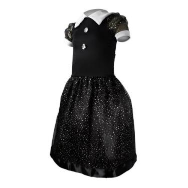 Imagem de Fantasia Vestido Vandinha Luxo 2 a 9 anos - SGB MODAS E VARIEDADES, P 