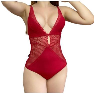 Imagem de Body Rendado Cavado C41 - Fanáticos Por Cintas, Vermelho, GG, Feminino