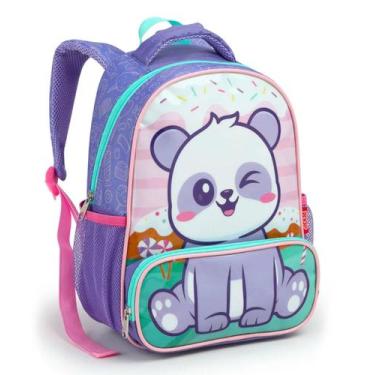Imagem de Mochila infantil 13" creche passeio seanite menina menino, Panda