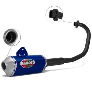 Imagem de Escapamento Esportivo Gemoto Racing 3 Trioval Curva Preta Moto Honda T