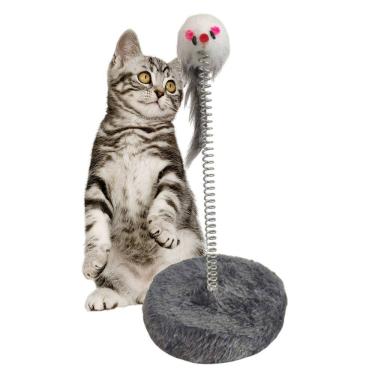 Imagem de Arranhador Gato Pet Felino Mola Ratinho Guizo Animal de Estimaçao Brinquedo Interativo Entretenimento Lazer Diversao
