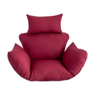 Imagem de Ioensy Almofada para cadeira de ovo, almofada de balanço de rede com capa removível e lavável, almofada para cadeira de cesta suspensa, almofada para cadeira, Vermelho