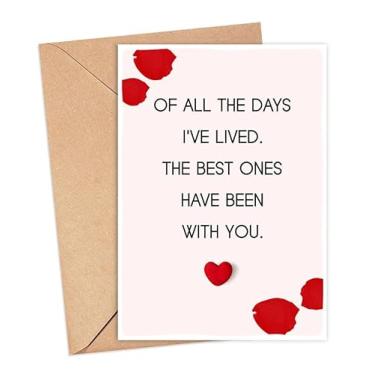 Imagem de Cartão de aniversário para marido - Para esposa - Aniversário de um ano - Presente com citação - Of All The Days I've Lived.The Best Ones Have Been With You - Cartões de Dia dos Namorados - Cartão de