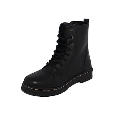 Imagem de Coturno Cravo e Canela 85653c-26 Couro Preto Cor:Preto;Tamanho:39