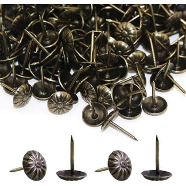 Imagem de 500 peças de tachinhas de estofamento, pinos decorativos de unhas de móveis BetterJonny tachas de polegar de metal bronze para móveis estofados placa de cortiça, decoração de casa (17 x 11 mm)
