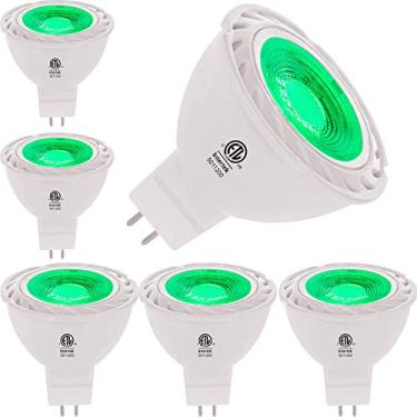 Imagem de Lâmpadas de LED MR16 Verde 50W Substituição de halogênio equivalente 6W 12V Bi-pin GU5.3 Iluminação de quintal para ambiente externo - Pacote com 6