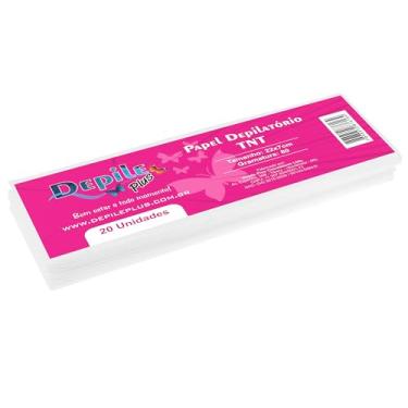 Imagem de Papel Depilatório TNT, Pacote com 20 Folhas, Gramatura 80 g/m², Tamanho 22 x 7 cm, Depile Plus