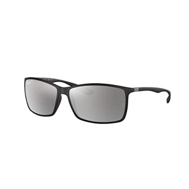 Imagem de Ray-Ban Pacote de óculos de sol RB4179: RB 4179 LITEFORCE 601S82 Preto fosco cinza espelhado Gradie e coleira universal de silicone antiderrapante, Gradie espelhado cinza preto fosco, 62 mm
