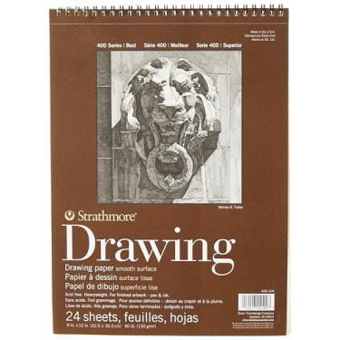 Imagem de Strathmore Bloco de desenho série 400-104 400, superfície lisa, encadernação de fio de 23 x 30 cm, 24 folhas