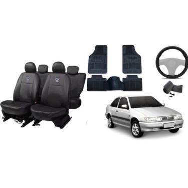 Imagem de Kit Premium de Capa de Couro Logus 93-97 + Tapete + Capa de Volante - 