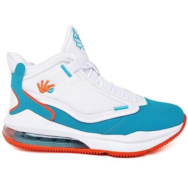 Imagem de Tênis Basquete Tamanho Grande 45 ao 48 Six Ankaa 30079 B-A Cor:Branco+Azul;Tamanho:47