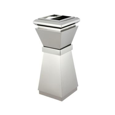 Imagem de Eliminação de pontas de cinzas de cigarros, lata de lixo de hotel hall de entrada cinzeiro vertical de aço inoxidável corredor corredor hotel high-end clube lobby coluna de cinzas, para casa pátio