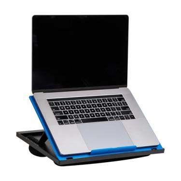 Imagem de Mind Reader LTAdjustT-BLU Mesa superior ajustável de 8 posições com almofadas, monitor, suporte de colo para laptop, azul, 28 cm P x 36 cm L x 7 cm A