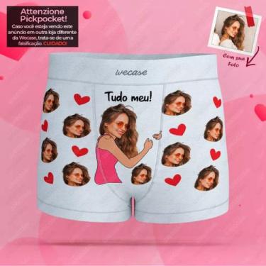 Imagem de Cueca Personalizada com Foto e Frase Abraçando + Rostinhos - loja dink