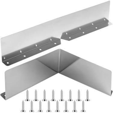 Imagem de 2 peças de proteção de calha de telhado, protetor contra respingos Gutter Valley com parafusos, desviador de calha de chuva dobrável para casa residencial telhado de telha plana canto