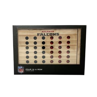 Imagem de Rico Industries NFL Mini Travel Team 4 in A Row Mini Game- Wooden, Team Colors, 5.5" x 8" (Atlanta Falcons)