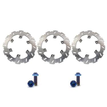 Imagem de Discos de freio dianteiros traseiros rotores com parafusos de montagem para Yamaha RD350LC 1985-1993, XJ600 1983-1991, FZX750 Fazer 1986-1990, peças de acessórios de motocicleta
