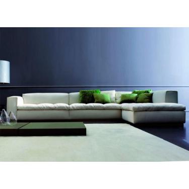 Imagem de Sofá de 4 Lugares, Revestimento em Sarja Creme  - SOF002 - SOFÁ DIRETO