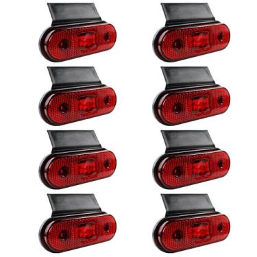 Imagem de 8 Lanterna Lateral Caminhão Carreta Facchini LED VM +Suporte - Prime