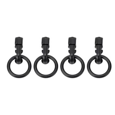 Imagem de L Apto para trilho seguro duplo parafuso de amarração para controle de carga de caminhão cama com anel O, 4 peças de anel O para picape ATV RV (preto)