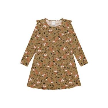 Imagem de Vestido Manga Longa Infantil Malha Alakazoo Ref. 65691, Bege, 4