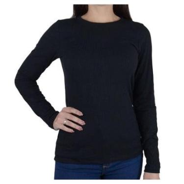 Imagem de Blusa Feminina LZT Canelada ML Preta - 11553-Feminino