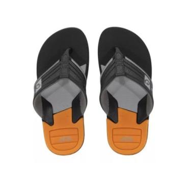 Imagem de Chinelo Cartago Infantil Dallas Preto Cinza Laranja, 31