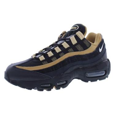 Imagem de Nike Tênis de corrida masculino Air Max 95, Preto/Summit, branco-elementar, ouro, 9