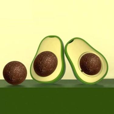 Imagem de Brinquedo Para Gato Abacate Bolinha Giratória Catnip Natural (2und)