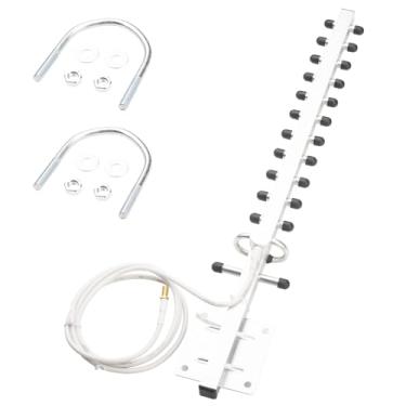 Imagem de BOOBRIE Antena WiFI Yagi de banda dupla 2,4G/5,8G 8dBi antena direcional externa conector fêmea RP-SMA de alto ganho cabo RG58 de 13 unidades de antena Yagi WiFi para roteador placa de rede WiFi