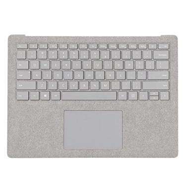 Imagem de Mbeysaq Laptop 1/2 1769/1782 Conjunto de teclado retroiluminado prateado com touchpad e substituição para descanso de palma
